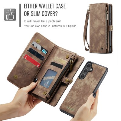 CaseMe Galaxy S26 fodral brun med smart organisering för kort och ID