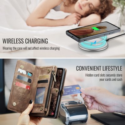 Praktiskt 2 i 1 mobilfodral till Samsung Galaxy S26 brun med avtagbar skal-del