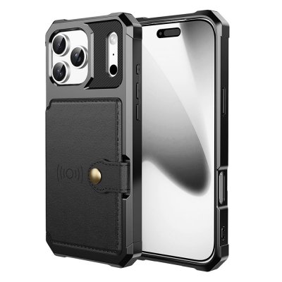 Svart Multi-Slot Case till iPhone 17 Pro Max med spegelfinish