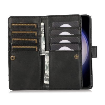 Interiör med flera kortfack och sedelfack – svart Multi-Slot plånboksfodral till Galaxy S26 Ultra