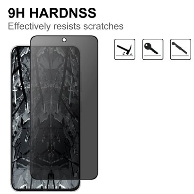 Härdat glas skärmskydd Galaxy S26 med anti-spy funktion från sidan