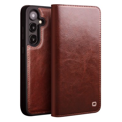 Leather Wallet Case Samsung Galaxy S25 Plus Brown