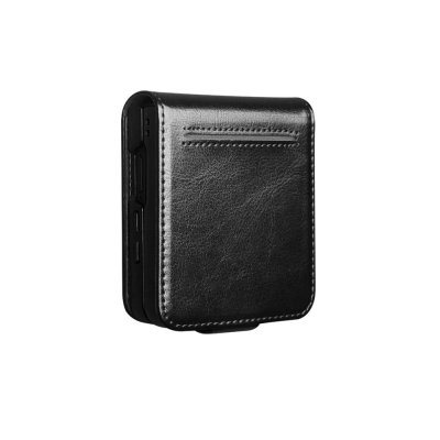 Leather Wallet Case Samsung Galaxy Z Flip 7 Black