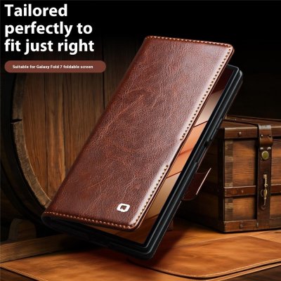 Leather Wallet Case Samsung Galaxy Z Fold 7 Black