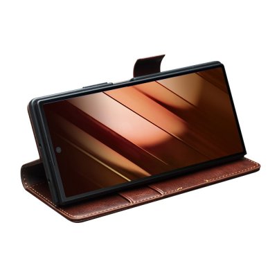 Leather Wallet Case Samsung Galaxy Z Fold 7 Brown