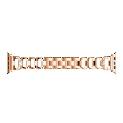 Rhinestone Metallarmband Apple Watch Series 10 46mm Roséguld
