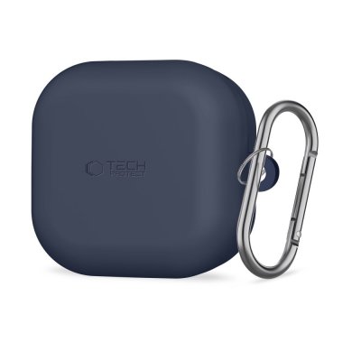 Tech-Protect silikonskal till Samsung Galaxy Buds 4 blå med karbinhake