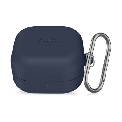 Tech-Protect Samsung Galaxy Buds 4 silikonskal blå skyddsfodral med karbinhake