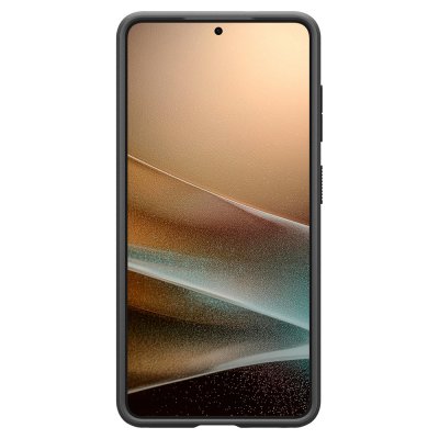 Framsida av Samsung Galaxy S26 med Spigen Liquid Air Black skal