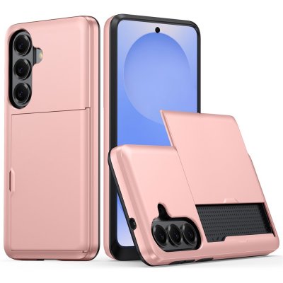 samsung galaxy s26 plus skal roséguld med kortfack och stöttåligt skydd