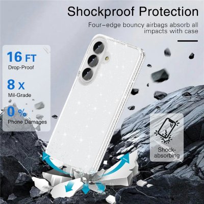 Samsung Galaxy S26 skal med glittrig design – transparent skydd med extra stil