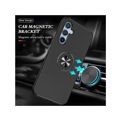 Stöttåligt Samsung Galaxy S26 Plus skal med magnetisk ringhållare och metallplatta