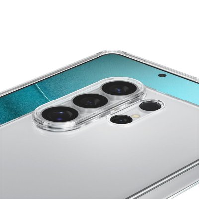 Närbild på kamerautskärning Spigen Liquid Crystal Clear Samsung Galaxy S26 Ultra