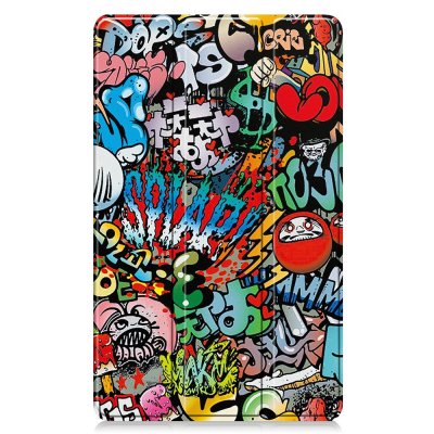 Framsida stängt Tri-fold fodral – Galaxy Tab A11 graffiti tema