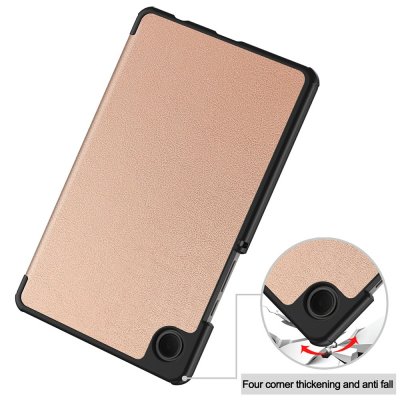 Närbild på stötdämpande material – fodral i roséguld till Galaxy Tab A11