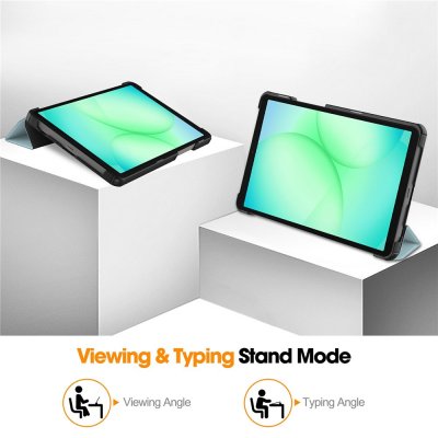 Tri-fold fodral till Galaxy Tab A11 med söt enhörning och rosa hjärtan