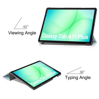 Tri-fold fodral till Galaxy Tab A11 Plus med magisk unicorn-design och vikbart stativ