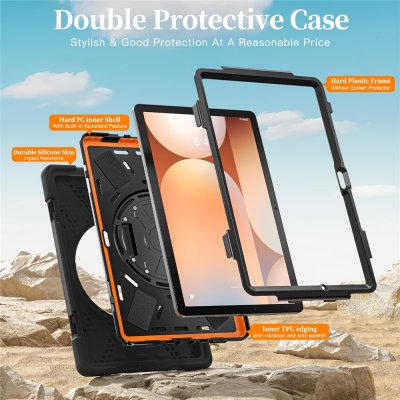 Alla delar av det stöttåliga hybridskalet till Galaxy Tab A11 Plus visade