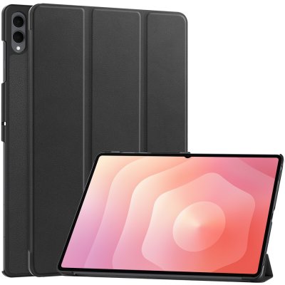 Samsung Galaxy Tab S11 Ultra fodral svart tri-fold visning med surfplatta