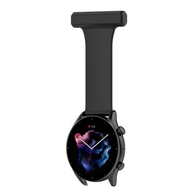 Garmin Vivoactive 4 med svart sjuksköterskerem – vy framifrån