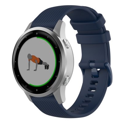 Garmin Vivoactive 4s med blått silikonarmband – framsida