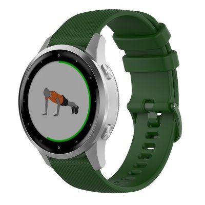Garmin Vivoactive 4s med grönt silikonarmband – framsida