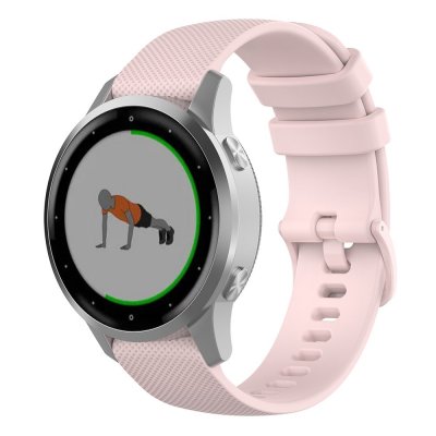 Garmin Vivoactive 4s med rosa silikonarmband – framsida
