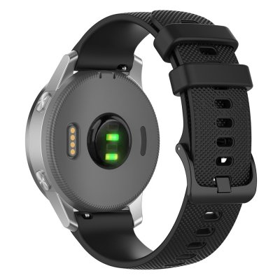 Garmin Vivoactive 4s med svart silikonarmband – vy bakifrån