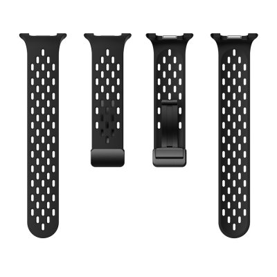 Alla delar av svart sportarmband i silikon till Galaxy Watch 8 Classic – komplett set