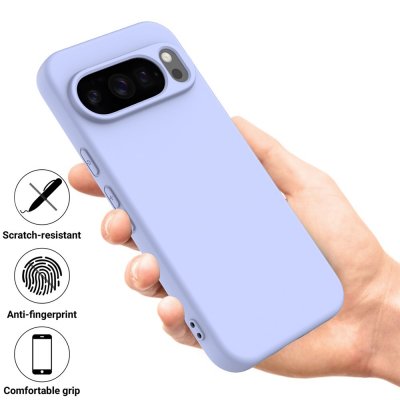 Greppvänligt lila mobilskal i silikon för Google Pixel 10 Pro – hållbart och mjukt