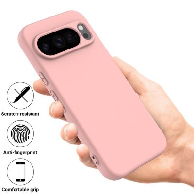 Google Pixel 10 Pro XL rosa silikonskal – mjuk yta och bekvämt grepp