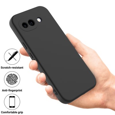 Google Pixel 10a silikonskal i svart – stötdämpande skydd för vardagsbruk