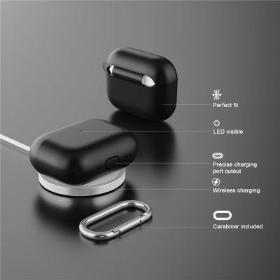Apple AirPods Pro 3 vitt fodral i silikon med nyckelring – tåligt och smidigt