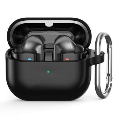 Silikonskal Samsung Galaxy Buds 3 FE svart med karbinhake