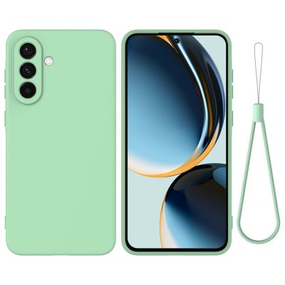 Grönt silikonskal till Samsung Galaxy A17 med handledsrem
