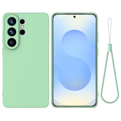 Grönt silikonskal till Samsung Galaxy S26 Ultra – fram- och baksida
