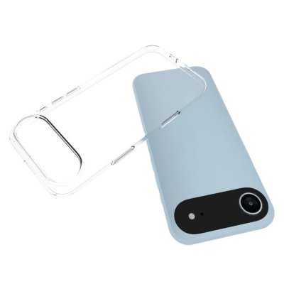 Montering av genomskinligt TPU-skal på iPhone 17 Air – visar enkel applicering och passform.