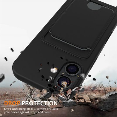 Svart hängskal med stötdämpande funktion för iPhone 17