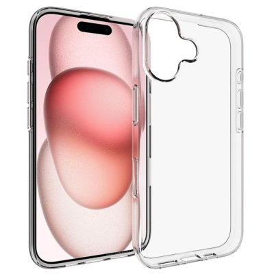 Genomskinligt TPU-skal på iPhone 17 – visad från baksidan för att framhäva passformen och skyddet