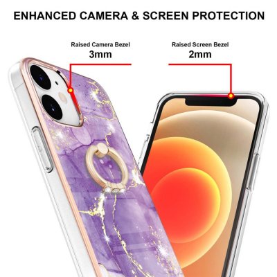 Köp Skal Med Ringhållare Iphone 12 /12 Pro Lila marmor Online