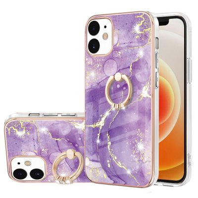 Köp Skal Med Ringhållare Iphone 12 /12 Pro Lila marmor Online