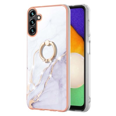 Köp Skal Med Ringhållare Samsung Galaxy A14 Vit marmor Online