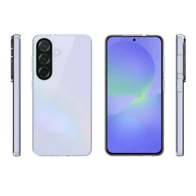 Fram- och baksida av Samsung Galaxy S26 med transparent TPU-skal