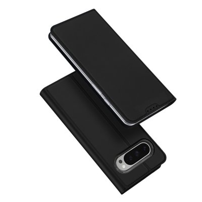 Dux Ducis Skin Pro svart läderfodral för Google Pixel 10 Pro XL i stängt läge