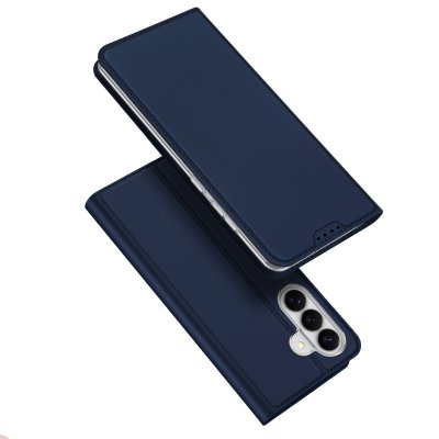 Dux Ducis Skin Pro blått läderfodral till Samsung Galaxy S26 Plus öppet
