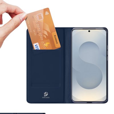 Insida av blått Dux Ducis fodral med kortfack till Galaxy S26 Plus