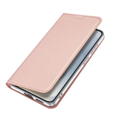 Stängt rosa läderfodral Dux Ducis Skin Pro till Galaxy S26