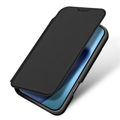 Svart Dux Ducis Skin Pro fodral för iPhone 17 Air i öppet läge, visat från sidan.
