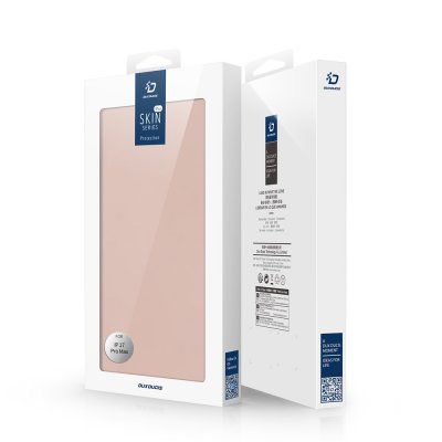Förpackning av rosa Dux Ducis Skin Pro Series fodral – levereras i skyddande förpackning med produktinformation.