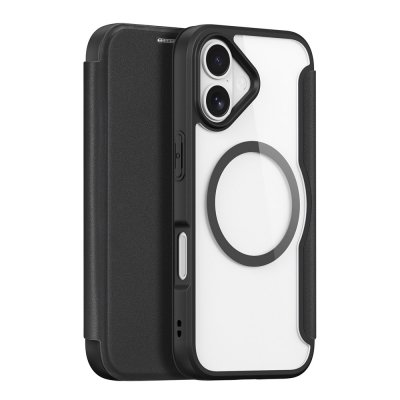 Svart Dux Ducis Skin X Pro fodral för iPhone 17 med integrerad MagSafe-ring och stilren design.